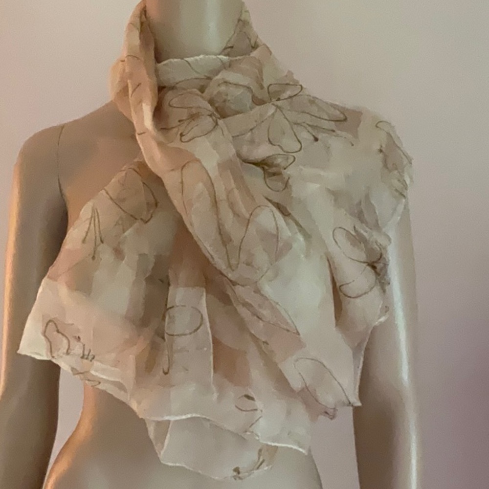 Beautiful Fashionique II scarf made in India Sheer Mauve Pink Gold Foil